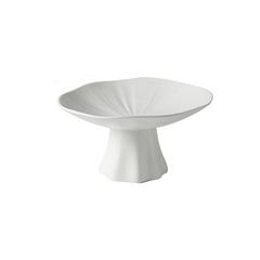 Pure White Porcelain High-Foot Plate – New Chinese Style Serving Dish-NIMSY