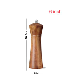 Acacia Wood Salt and Pepper Grinder – Adjustable Ceramic Spice Mill – Brown-NIMSY