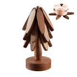 4PCS Wooden Trivets for Hot Dishes Folding 