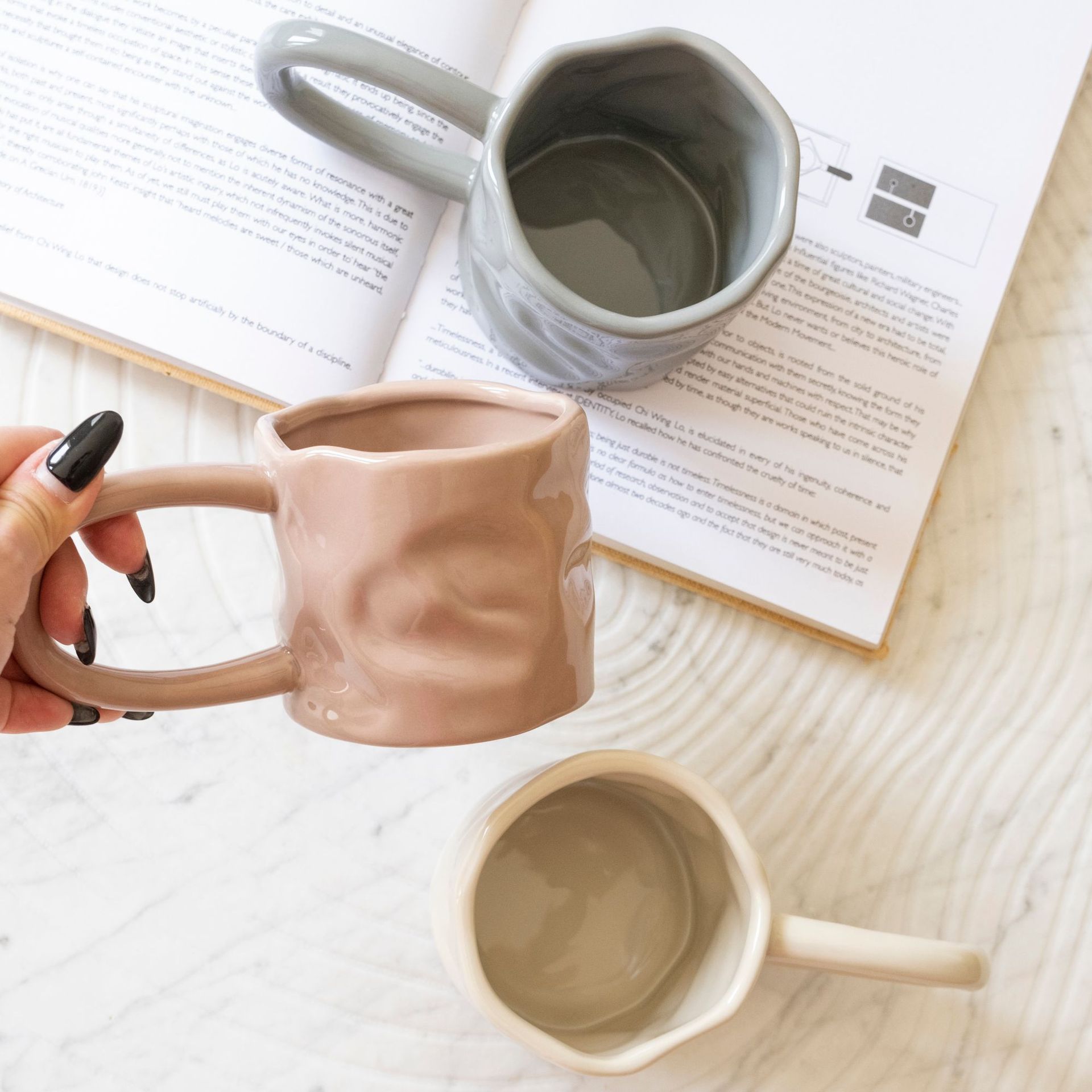 Solid Colour Ceramic Cup – Modern Porcelain Mug 400ml-NIMSY