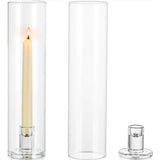 2 Glass Windproof Candle Holders, Romantic Light for Home Wedding Decoration
