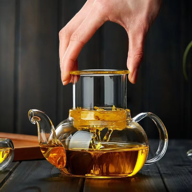  Filterable Heat-Resistant Thickened Glass Teapot High Borosilicate Glass 